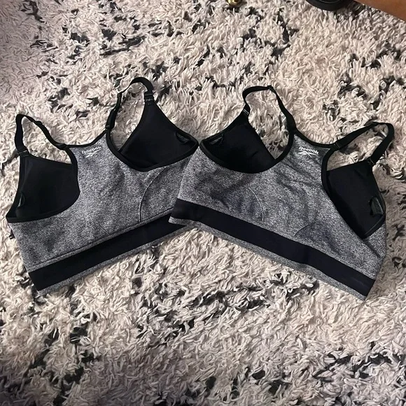 Set of 2 Gray Reebok Racerback Sports Bras with Removable Cups - Picture 9 of 15